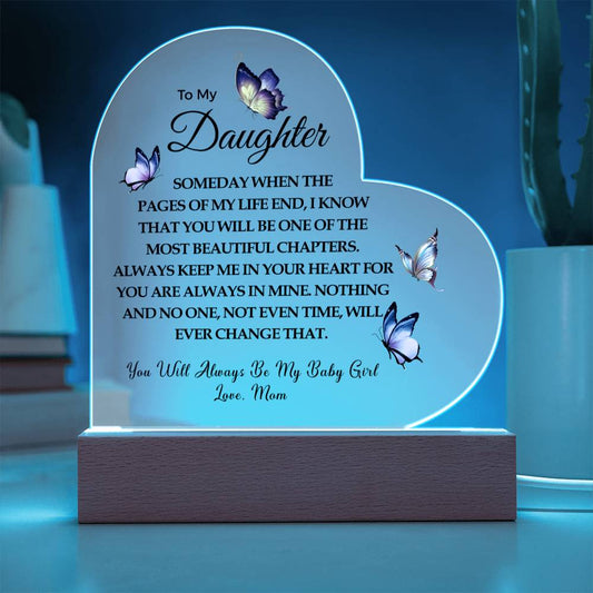 To My Daughter | Printed Heart Acrylic Plaque